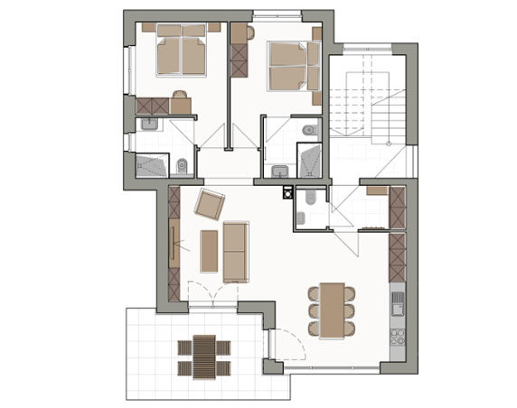Grundriss Ferienwohnung Almrausch - Ferienwohnungen Juche! in Kleinarl Grundriss Ferienwohnung Almrausch - Ferienwohnungen Juche! in Kleinarl