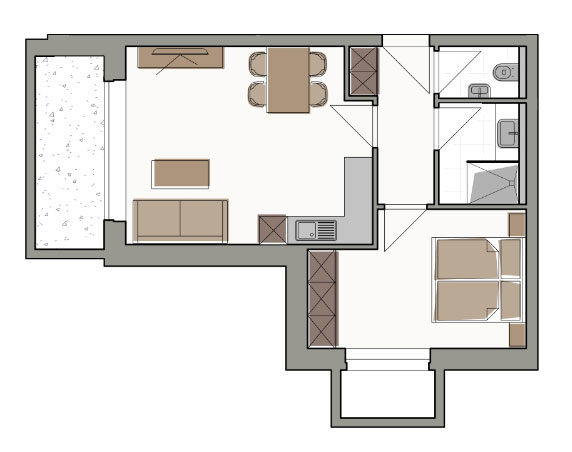 Grundriss Ferienwohnung Enzian - Ferienwohnungen Juche! in Kleinarl Grundriss Ferienwohnung Enzian - Ferienwohnungen Juche! in Kleinarl