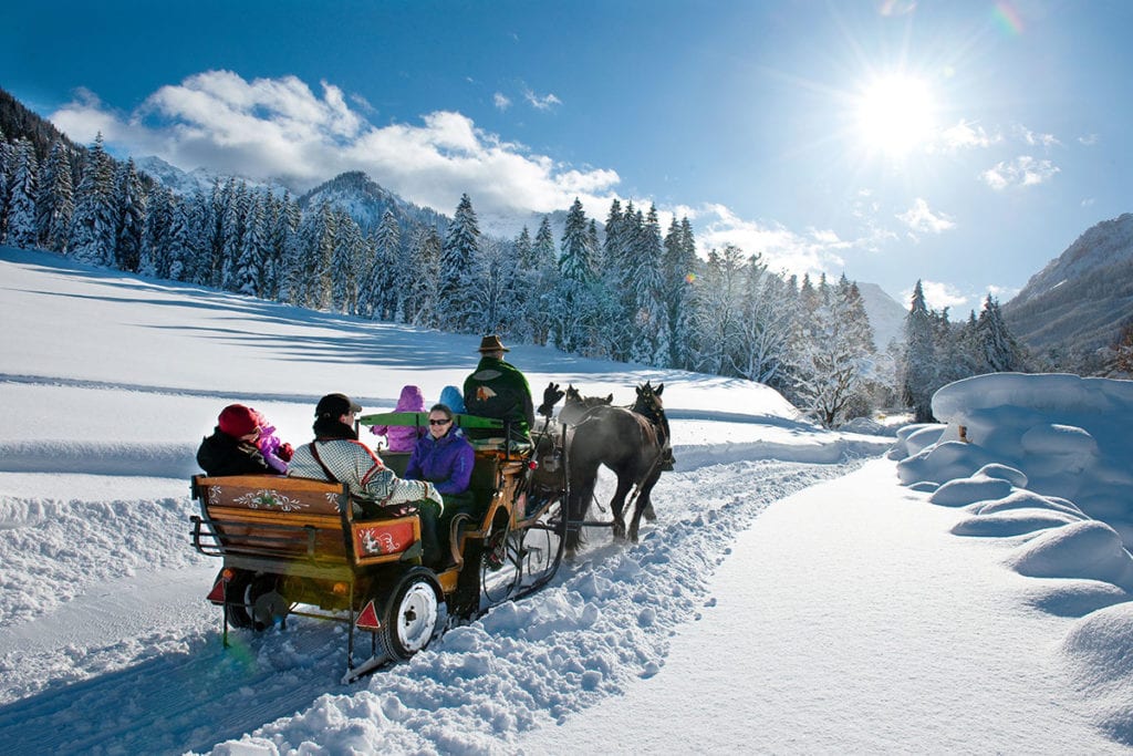 Pferdeschlittenfahrt im Winterurlaub in Wagrain-Kleinarl, Salzburger Land